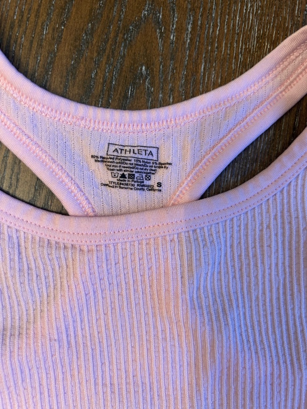 Athleta Ribbed Racerback Tank - Light Pink small - Picture 2 of 4